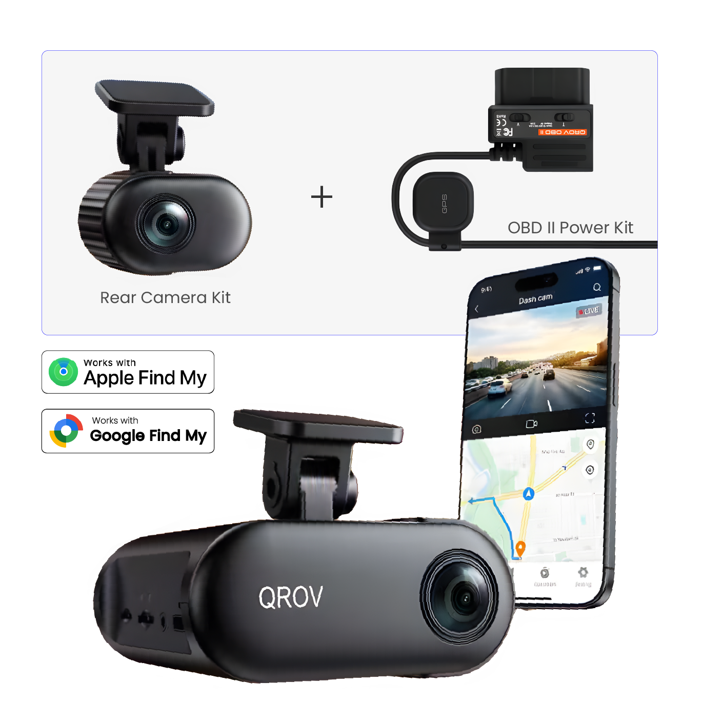 Bundle: ULTRA PRO LTE with Find My + Rear Camera Kit + OBD-II Power Kit with GPS